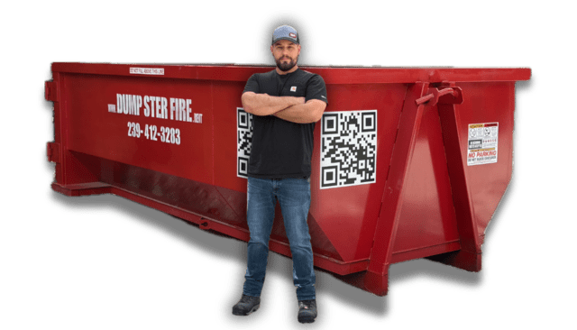 Dumpster Fire 15-yard roll-off dumpster