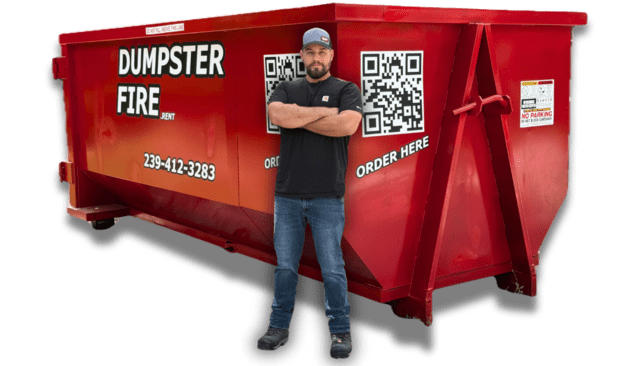 Dumpster Fire 20-yard roll-off dumpster