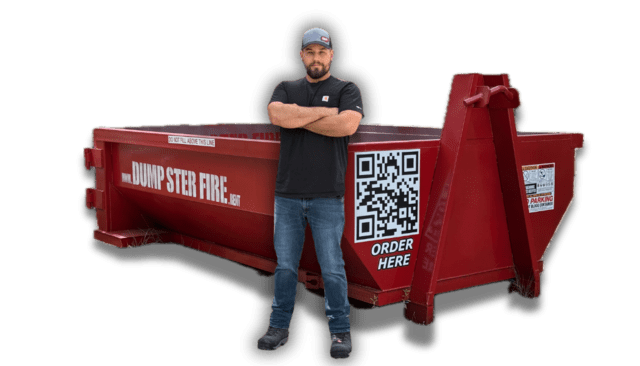 Dumpster Fire 7-yard roll-off dumpster